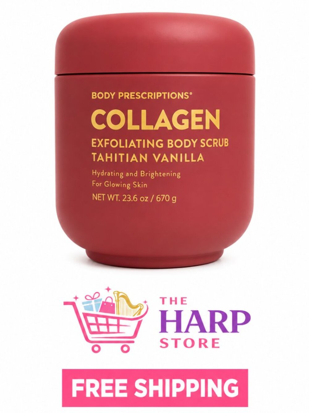 Body Prescriptions Collagen Exfoliating Body Scrub Tahitian Vanilla 23.6 oz